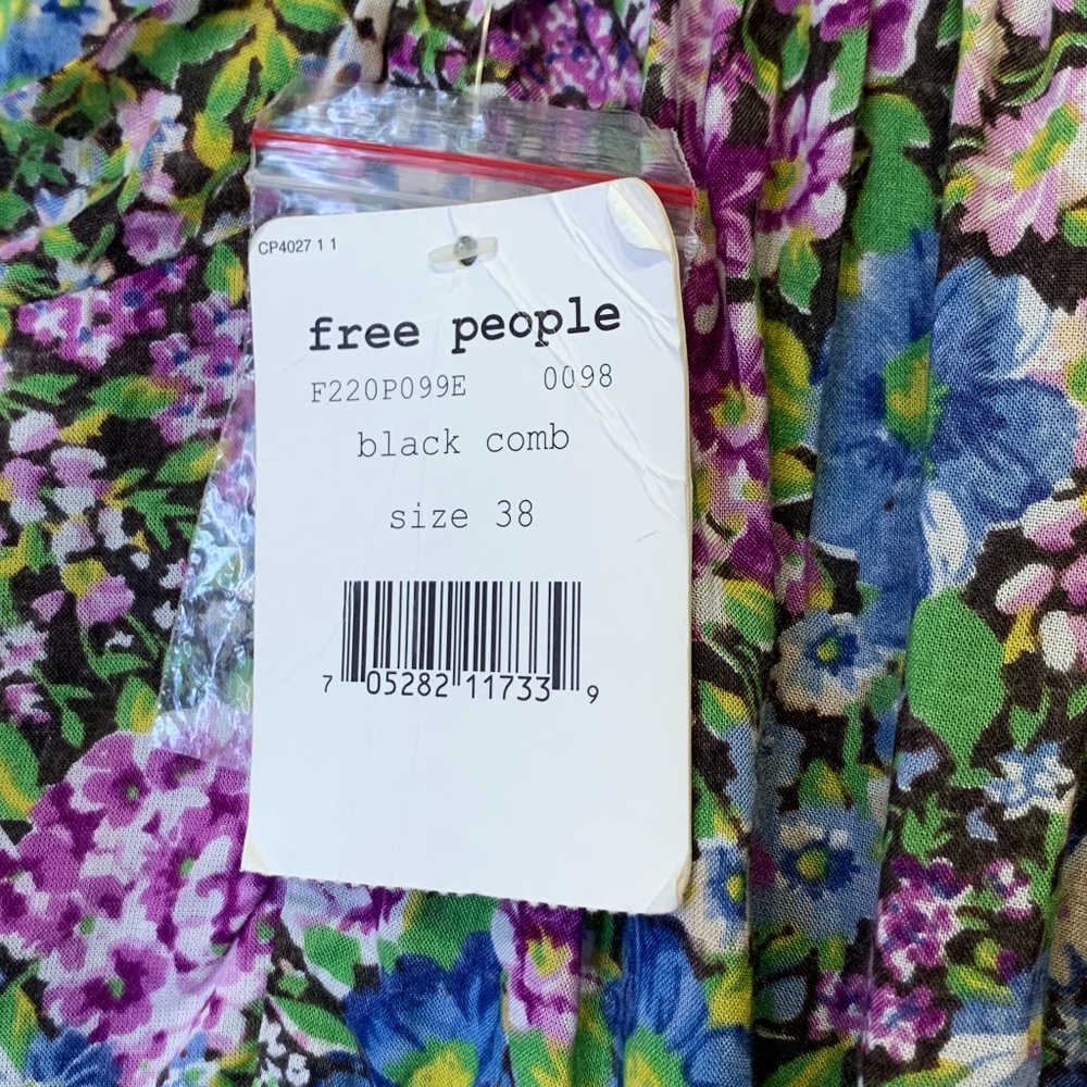FP | NWT Floral High Rise Lightweight Pocket Pull On Cottagecore Culotte Shorts - Picture 7 of 7